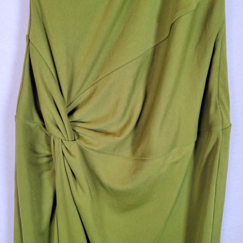 NICHOLAS Womens Kinley Green One Shoulder Ruched Knot Maxi Dress Size 0 Formal - Picture 9 of 12